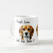 Schattige bruine beagle koffiemok (Voorkant links)