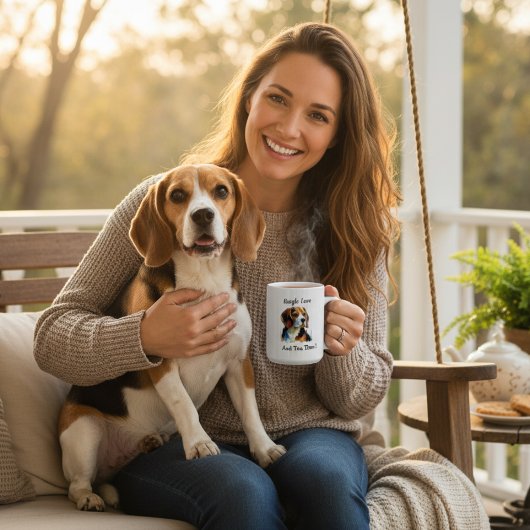 Schattige bruine beagle Personaliseer Koffiemok