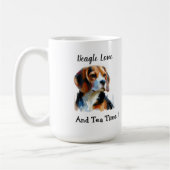 Schattige bruine beagle Personaliseer Koffiemok (Links)