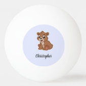 Schattige bruine beer blauw pingpongbal (Voorkant)