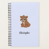 Schattige bruine beer blauw planner (Voorkant)