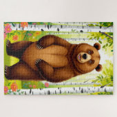 Schattige Bruine Beer Cartoon Legpuzzel (Horizontaal)