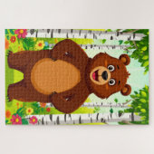Schattige Bruine Beer Cartoon Legpuzzel (Horizontaal)