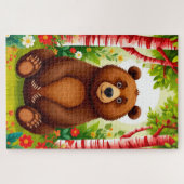 Schattige Bruine Beer Cartoon Legpuzzel (Horizontaal)