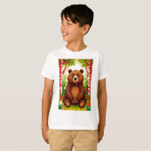Schattige Bruine Beer Cartoon T-shirt (Voorkant volledig)