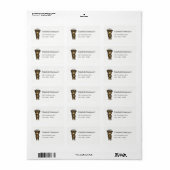 Schattige bruine beer met gele bloem etiket (Full Sheet)