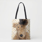 Schattige bruine beer op jute tote bag (Voorkant)