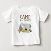 Schattige bruine beer tent Happy Camper 1e verjaar (Voorkant)