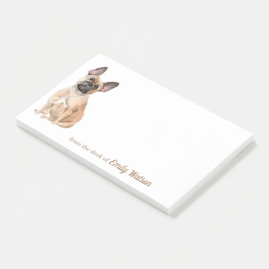 Schattige bruine Bulldog Post-it® Notes (Schuin)