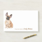 Schattige bruine Bulldog Post-it® Notes (Op bureau)