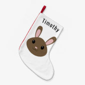 Schattige bruine Bunny Kleine Kerstsok (Voorkant (Hangend))