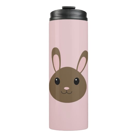 Schattige bruine Bunny Thermosbeker (Voorkant)