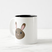 Schattige bruine Bunny Tweekleurige Koffiemok (Voorkant links)