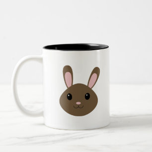 Schattige bruine Bunny Tweekleurige Koffiemok