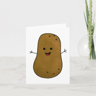 Schattige Bruine Cartoon Aardappel Algemeen Gebrui Kaart