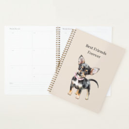 Schattige Bruine Crème Chihuahua Hond Beste Vriend Planner
