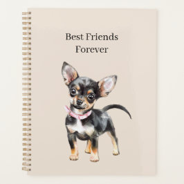 Schattige Bruine Crème Chihuahua Hond Beste Vriend Planner