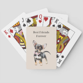 Schattige Bruine Crème Chihuahua Hond Beste Vriend Pokerkaarten