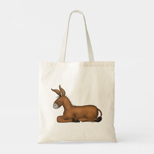 Schattige bruine Donkey-Canvas tas (Achterkant)