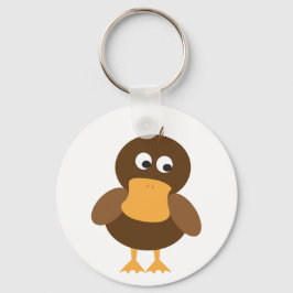 Schattige bruine eend sleutelhanger