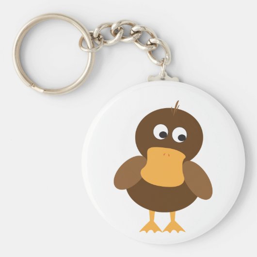 Schattige bruine eend sleutelhanger (Voorkant)