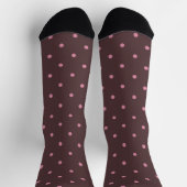 Schattige bruine en roze polkadots patroon boho po sokken (Top)