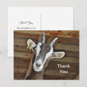 Schattige bruine en witte geit foto dank je wel briefkaart (Voorkant / Achterkant)