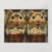 Schattige bruine hamsters met popcorn briefkaart (Voorkant)