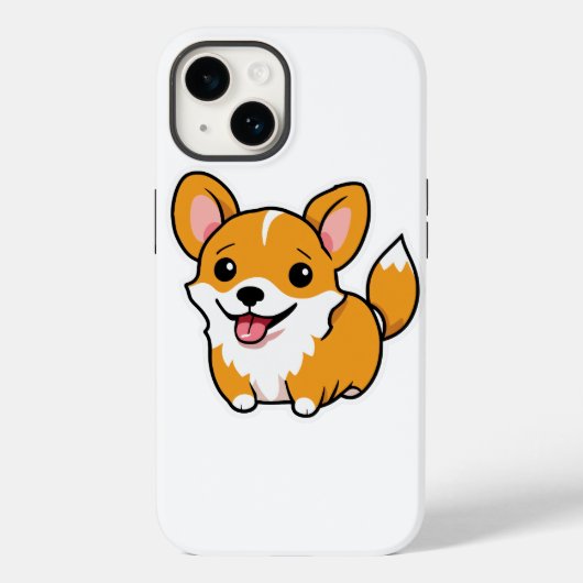 Schattige Bruine Hond iPhone Case Style met Cutene (Achterkant)