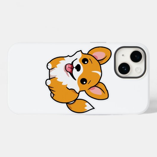 Schattige Bruine Hond iPhone Case Style met Cutene (Achterkant (horizontaal))
