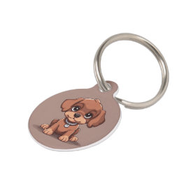 Schattige bruine puppy huisdierpenning