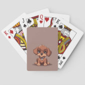 Schattige bruine puppy pokerkaarten (Achterkant)