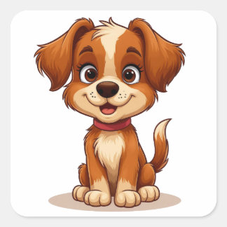Schattige bruine puppy voor hondenliefhebbers vierkante sticker