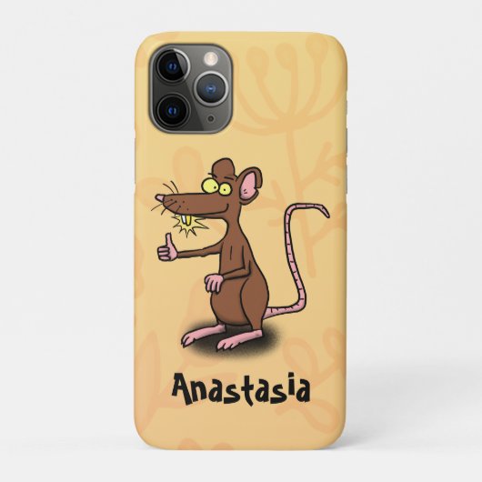 Schattige bruine rat duim omhoog cartoon Case-Mate iPhone case (Achterkant)