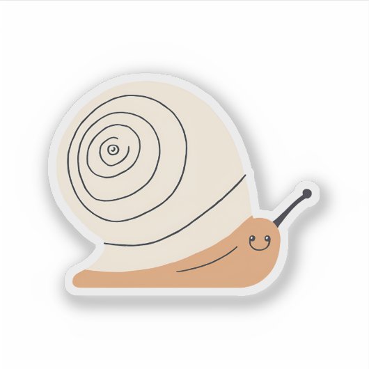 Schattige bruine slak sticker (Voorkant)