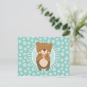 Schattige Bruine Teddibeer Hart Briefkaart (Staand voorkant)