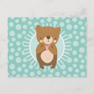 Schattige Bruine Teddibeer Hart Briefkaart