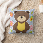 Schattige bruine teddybeer cartoon kussen (Deken)