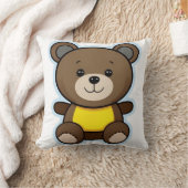 Schattige bruine teddybeer cartoon kussen (Deken)