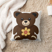 Schattige bruine teddybeer cartoon kussen (Deken)