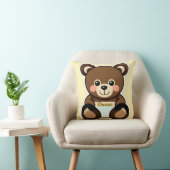 Schattige bruine teddybeer cartoon kussen (Stoel)