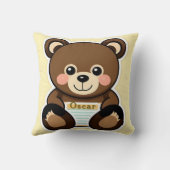 Schattige bruine teddybeer cartoon kussen (Achterkant)