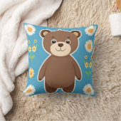 Schattige bruine teddybeer cartoon kussen (Deken)