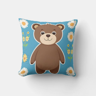 Schattige bruine teddybeer cartoon kussen