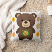 Schattige bruine teddybeer cartoon kussen (Deken)