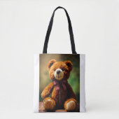 Schattige Bruine Teddybeer met Bow Stropdas tas (Voorkant)