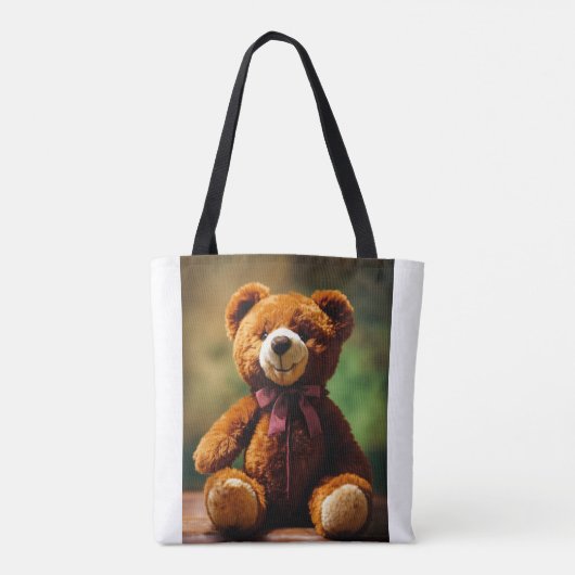 Schattige Bruine Teddybeer met Bow Stropdas tas (Achterkant)