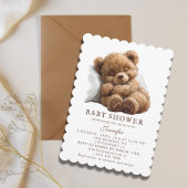 Schattige Bruine Teddybeer Slaapzak Baby shower Kaart