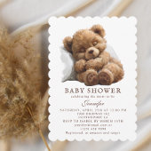 Schattige Bruine Teddybeer Slaapzak Baby shower Kaart