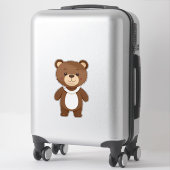 Schattige bruine teddybeer stripfiguur sticker (Koffer)